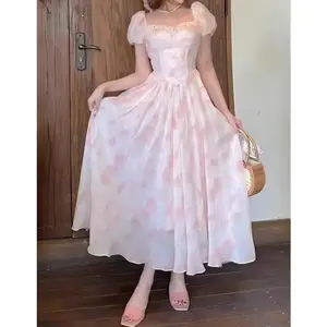 2026 French Style Square Neck Dress for Women, Sweet Youthful A-Line Dress, High Waist Slimming Flowy Fairy Elegant Mini Dress #FrenchStyleDress #SquareNeckDress #SlimDress #FairyDress #WomenFashion #2026NewDress