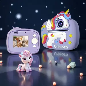 Children’s Instant Print Camera – Upgraded Unicorn & Dinosaur Series, One-Touch Photography & Video Recording, Supports TF Expansion Memory, Multiple Functions Including MP3 Playback, Ideal Holiday Gift for Kids and Students Birthday Christmas Card