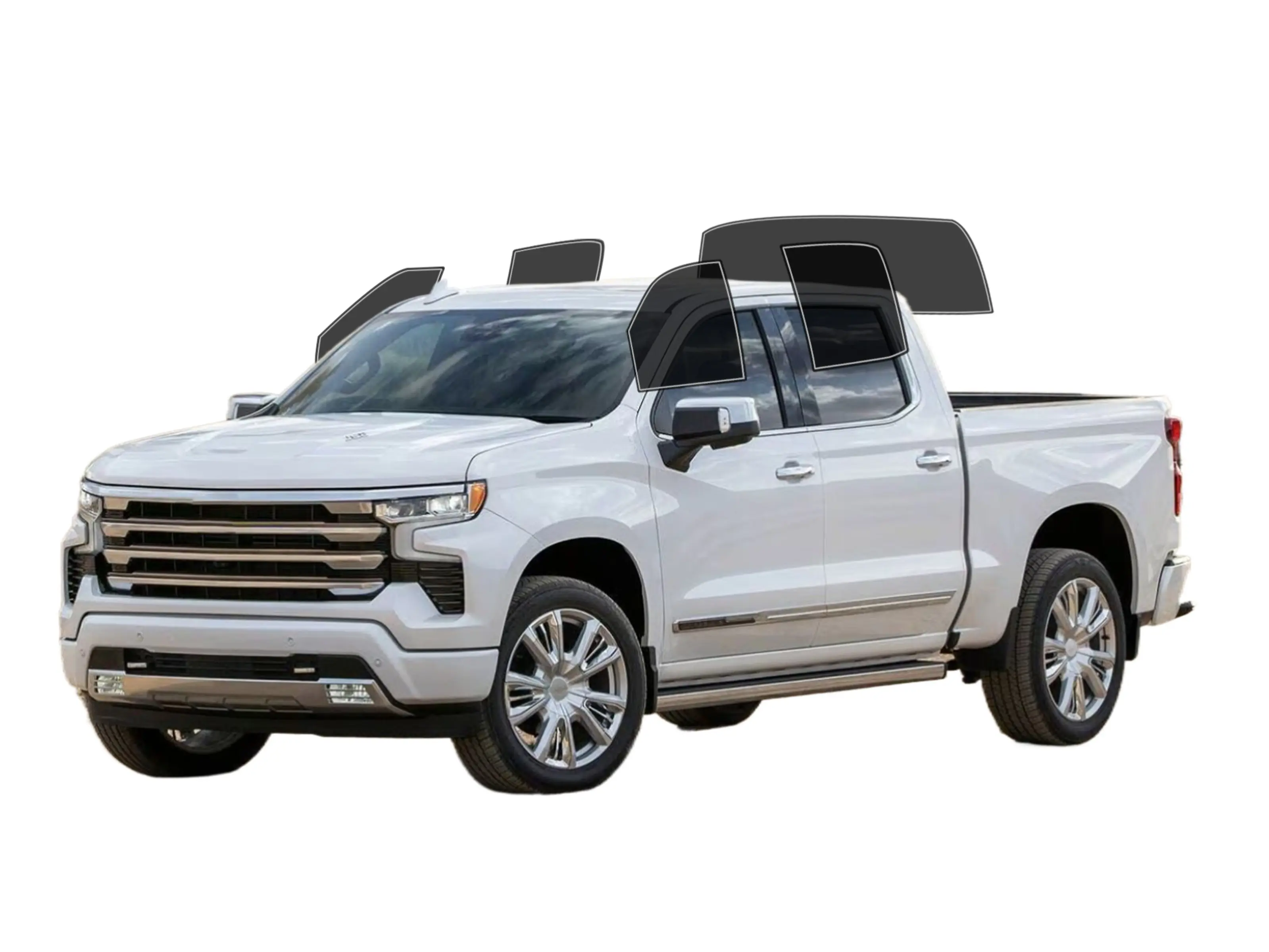 Precut 2Ply  Window Tint Film for Chevrolet Silverado 1500 Crew 2019-2025 Cars Sun Blocking Protection, Privacy, and Anti-Shatter Glass Film Any Tint Shade Kit