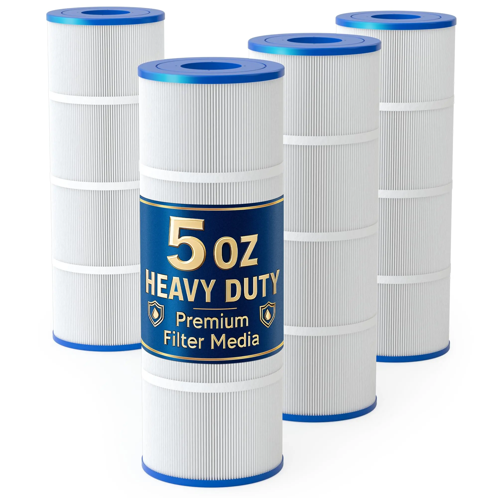 Upgraded 5oz CCP320 Pool Filter Cartridges, Compatible with Pentair Clean & Clear Plus 320 (#160340), Replaces OEM 178580, R173573, Pleatco PCC80, 4-Pack, 320 Sq.Ft Total, Premium Media