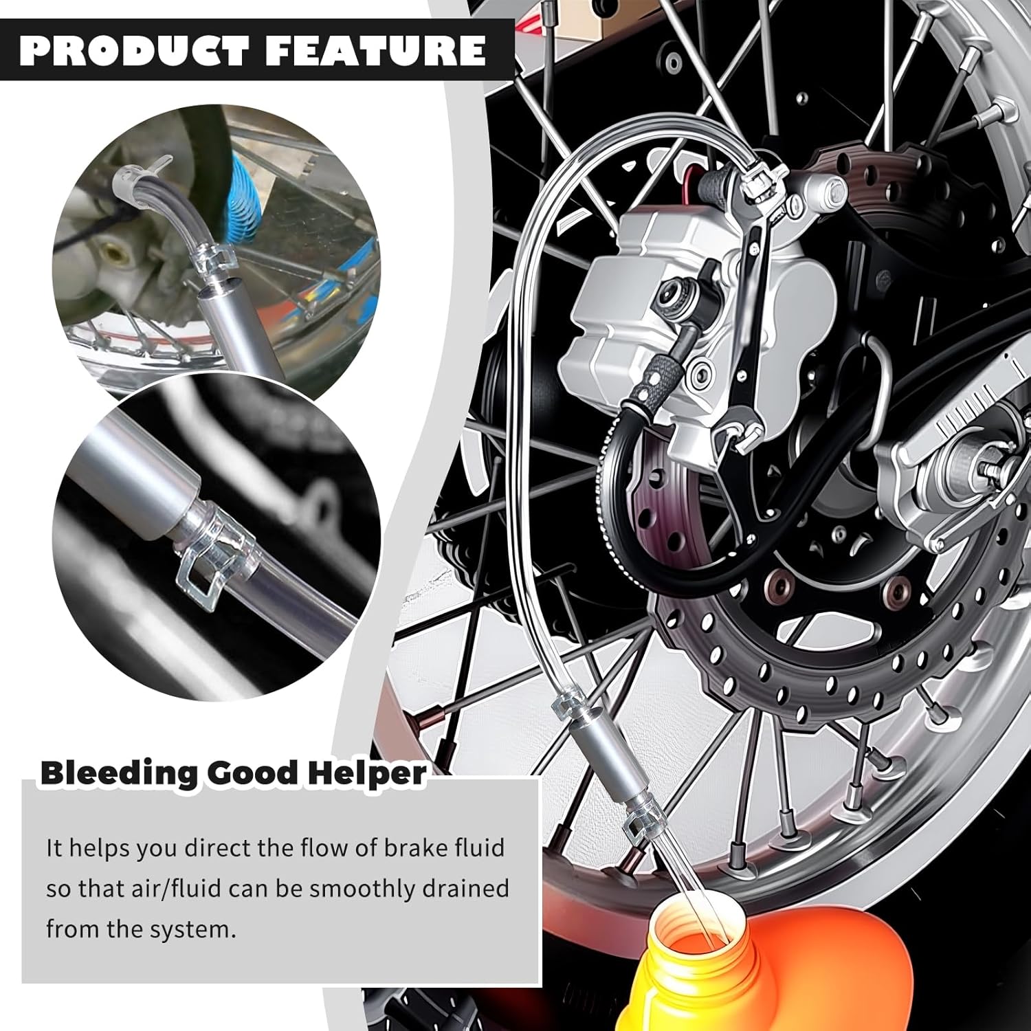 Car Brake Bleeder Hose Kit with One Way Check Valve,Durable Brake Fluid Bleeder Hoses Replacement,Universal Brake Bleeder Tool Car Accessories for Car Motorbike Bike Car Brake Bleeder Hose Kit with One Way Check Valve,Durable Brake Fluid Bleeder Hoses Replacement,Universal Brake Bleeder Tool Car Accessories for Car Motorbike Bike