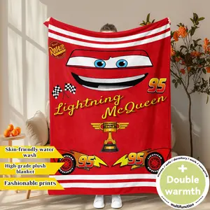 Cars Lightning McQueen Throw Blanket (Racing Champion Design) - Iconic Character & Piston Cup Motif Prints, Skin-Friendly & Machine Washable, High-Grade Plush & Double Warmth, Multi-Scene Use, Perfect Gift for Disney Fans | Pixar Merchandise Collectible
