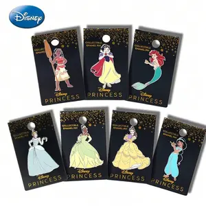 Disney Officially Licensed Enamel Princess Brooches, Charm, Belle Jasmine Ariel Pins, Cute Gift for Women & Girls, Fashion Accessory