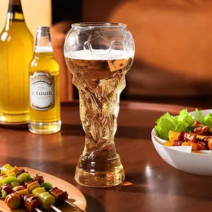Game Day Must Have World Cup Trophy Beer Glass | Large Hercules Cup Shaped Beer Mug, Premium Clear Glassware for Soccer Fans, Viewing Parties & Home Bar