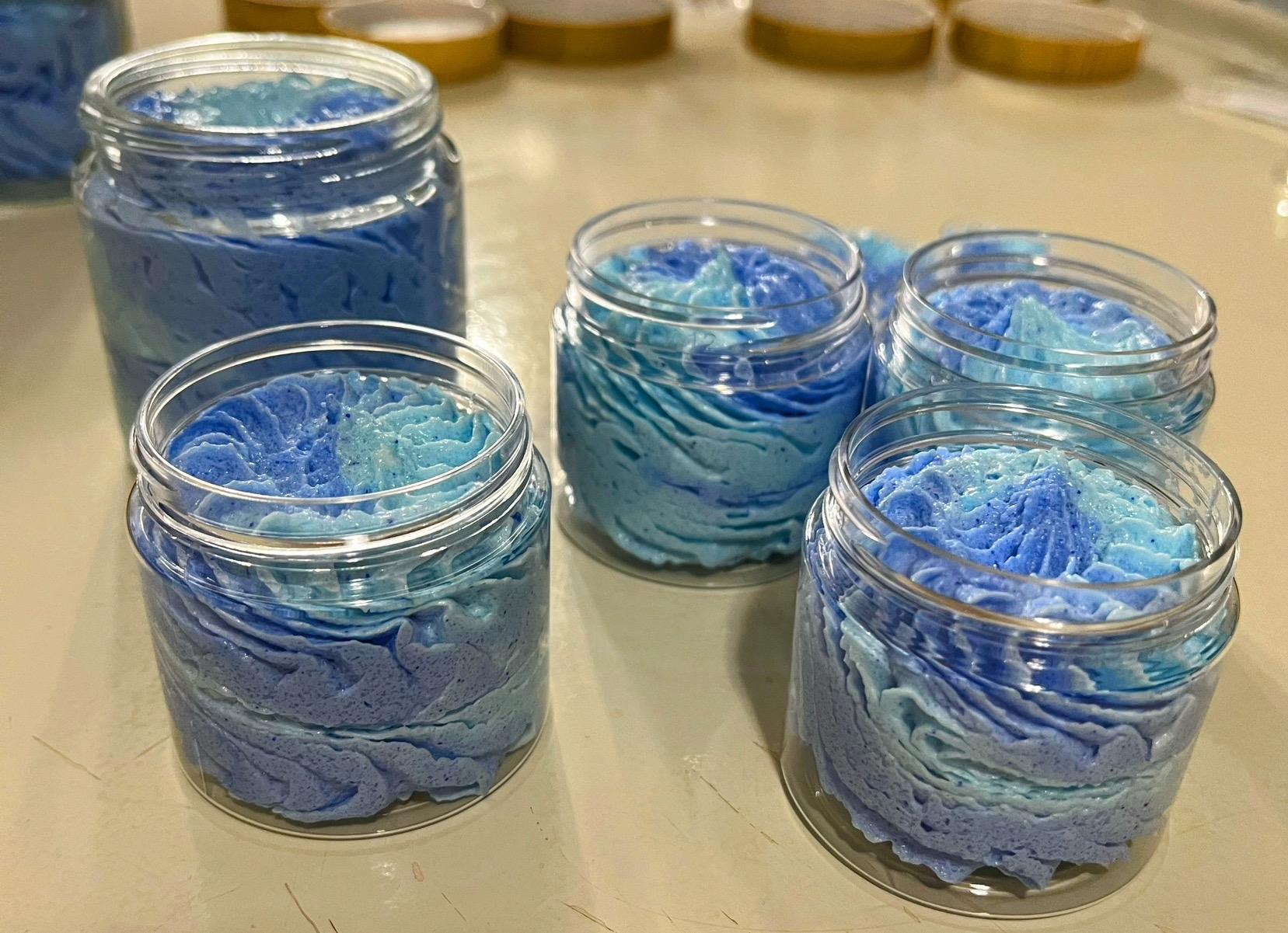 Blueberry Lemonade Whipped Body Butter with Mango Butter and Exfoliating Sugar for All Over Scrub - Body Care and Comfort