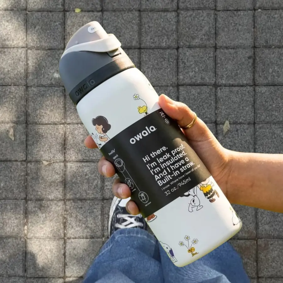 Owala 32oz Insulated Water Bottle FreeSip Straw Lid Leak Proof Stainless Steel Double Wall Vacuum BPA Free Cold 24H Sports Gym Fitness Outdoor Travel Hiking Bottle Reusable Eco Friendly Wide Mouth Drinking Flask