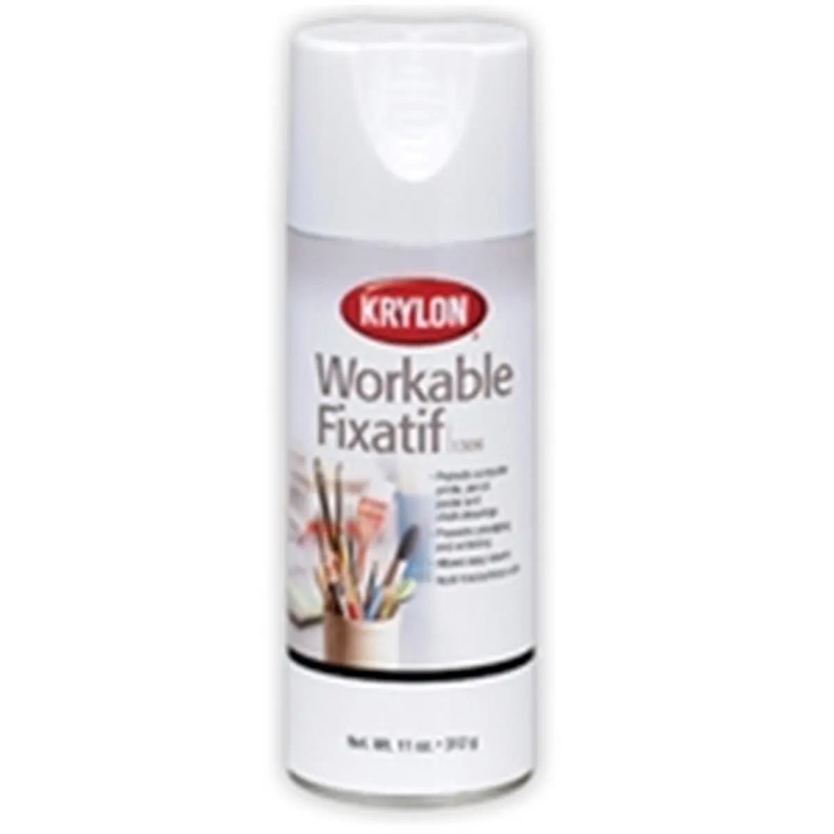 Krylon 1306 Workable Fixatif Spray Varnish, 11oz - Re-workable Spray Fixative That Protects Media, Suitable for Ceramic, Plaster, Wicker, Dried/Silk Flowers - Dry to Handle in 1 Hour