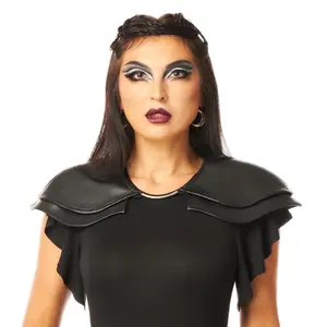 Athena Capelet (Leather Shawl, Shoulder Accessory, Double Layer Capelet, Faux Armor)
