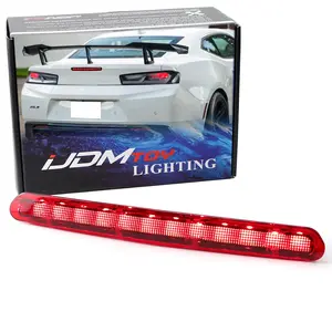 iJDMTOY Dark Red Lens 12-SMD Full LED Trunk Lid Third Brake Light Bar Assembly For Chevrolet 2016-2024 Gen6 Camaro