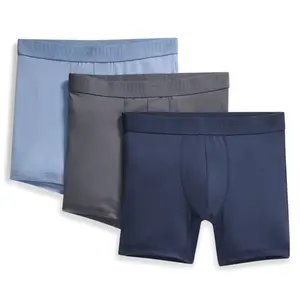 PUMA Mens 3 Pack Ultra Soft Boxer Briefs  - Blue, Grey