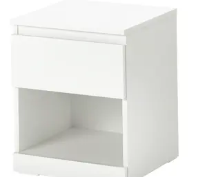 Ikea LILLBERGET Nightstand, White Compact Bedside Table 15 3/4x16 1/2x19 1/4”, Modern Minimalist Storage End Table – Space-Saving Bedroom Organizer with Shelf for Lamp, Books & Essentials