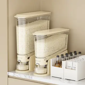 Plastic Sealed Rice Bucket with Lid, 20kg Capacity, Insect-Proof Moisture-Proof Transparent Grain Cereal Storage Bin, Kitchen Nook Home Organizer trinket trade box room storage makeup organizer storage organization organizer storage