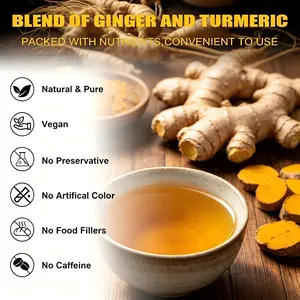 Turmeric Ginger Tea Bags - Warming and Decongesting Herbal Tea for Daily Wellness, Gender-Neutral, 120 bags