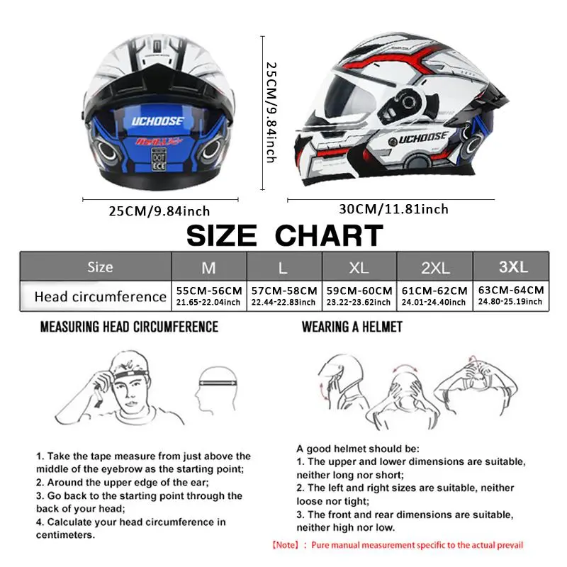 Uchoose DOT Approved Full Face Helmets Crash Motorbike Protective Gear Men  Women Flip Up Helmet Motorcycle Double Sun Visor Affordable Helmet - TikTok  Shop