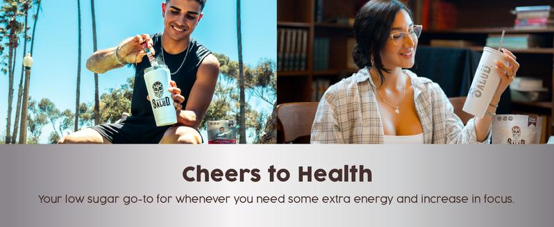 Salud x Jarritos 2-in-1 Energy Drink Powder + Focus, Fruit Punch, Organic Caffeine, B6 + B12, Theanine, Clean Energy Drink Packets, Agua Fresca Mix, Non-GMO, Gluten Free, 1g of Sugar, (15 Servings)