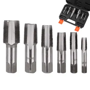 HORUSDY 6-Piece NPT Pipe Tap Set, Sizes Includes 1/8", 1/4", 3/8", 1/2", 3/4" and 1" Carbon Steel Durable