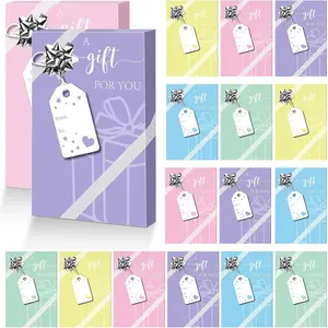 30 count  Card Box Holders Macaron Greeting Card Holder with Paper Tags and Bows Mini Favor Wrapping Boxes for Holiday Party Favor Decor (Macaron Color, Holiday)