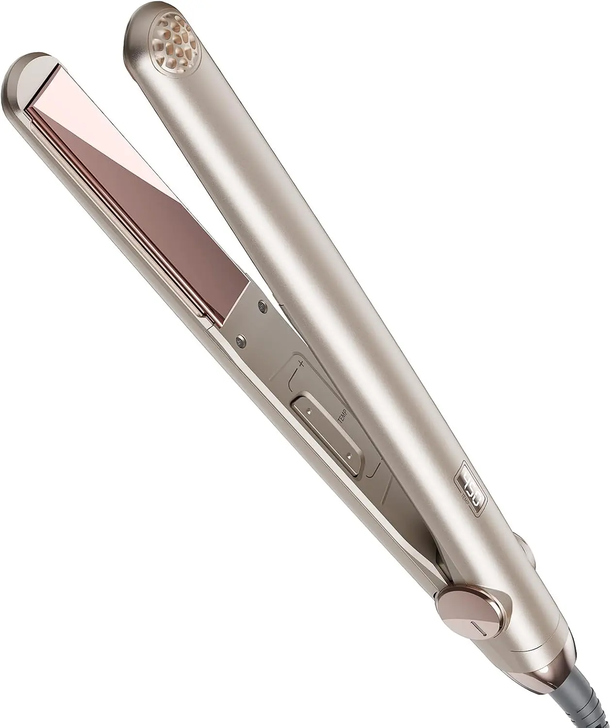 TYMO Flat Iron Hair Straightener and Curler 2 in 1 with 10s Fast Heating, 1 Inch Professional Titanium Straightening Curling Iron with 32 Adjustable Temp and Automatic Shut Off, Champagne