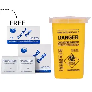 Safety Needle Storage Box with 100pcs Alcohol Wipes, Portable Waterproof Organizer, Home Organizers, Childproof Protection, Outdoor Use, Travel Safety