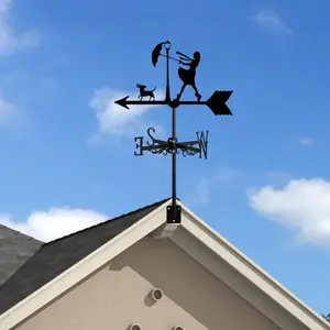 Wind Vane Decorative Vintage Metal Weathervane Iron Art Ornament Weather Vane for Roof Mount Lawn Garden Decor Outdoor Cottage