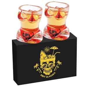Fashionable Glass Bikini and Bra Shaped Drinkware, Creative Colorful Party Accessories for Weddings and Bars, Unique Vodka Cups