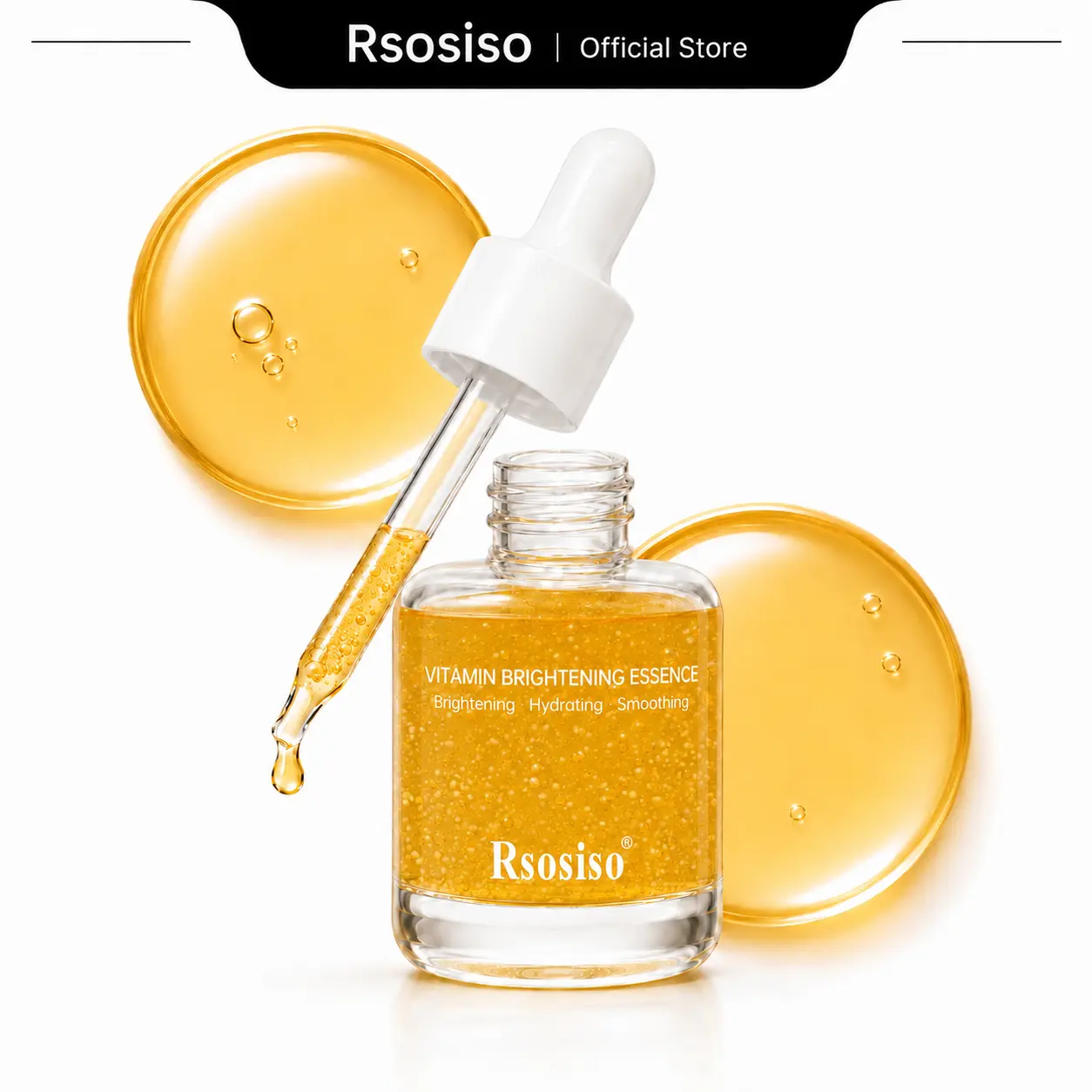 Rsosiso Vitamin Brightening Essence 30ML | Lightweight Facial Essence For Hydration Glow Enhancement Skin Texture Care And Smooth Radiant Looking Skin Daily Skincare Routine For Home Office Travel Use