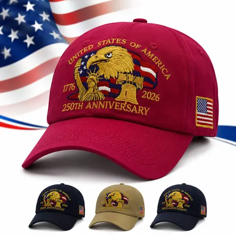 1Pc 250Th Anniversary Of The United States Baseball Cap – Featuring A Bald Eagle, National Flag, And Statue Of Liberty. Perfect For National Day And Everyday Wear, It’s A Must-Have For Patriots