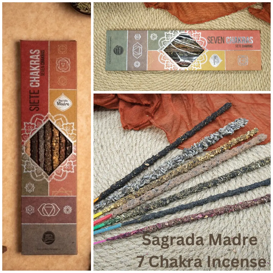 Sagrada Madre Seven Chakras Handmade Incense Sticks - Natural incense for Meditation and Spiritual Use Scented