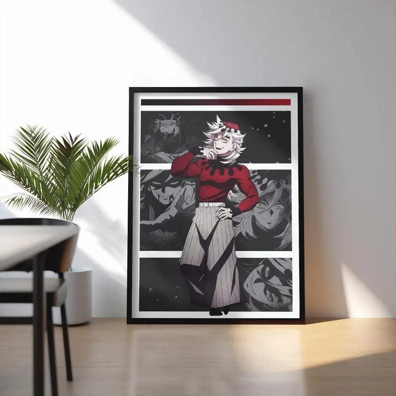 [Sale Up to 50% Off] Demon Slayer Doma Artistic Anime Poster Print - No Frame, Free Shipping, Plastic Home Decor Wall Art, Smooth Print Design, Wardrobe & Living Space Fit Home Supplies