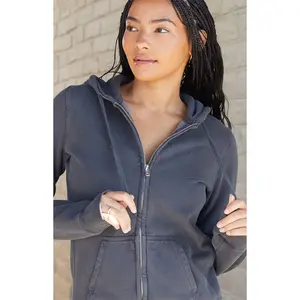 John Galt Women's Dark Gray Zip Up Hoodie