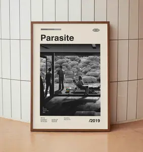 Parasite 2019 Vintage Movie Poster - Bong Joon-ho - Minimalist Midcentury Wall Art Print