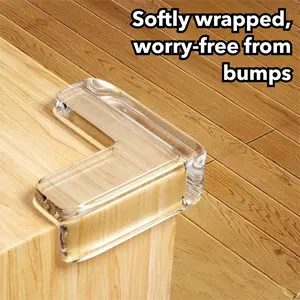 Invisible Furniture Corner Protectors Clear Anti-Collision Silicone Edge Guards for Tables Desks & Coffee Tables Softly Wrapped Worry-Free from Bumps