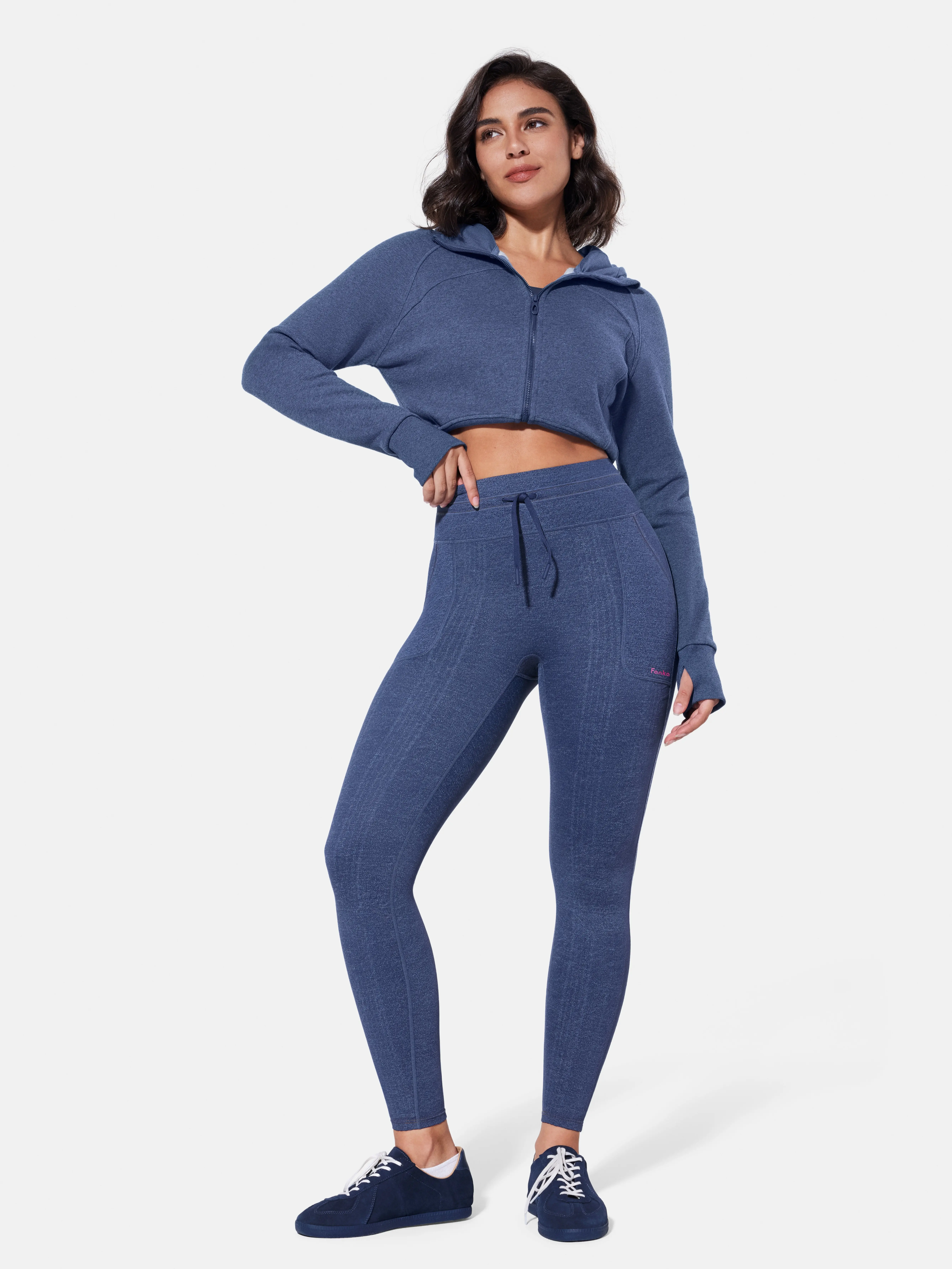 Fanka PowerBand Resistance Faux Denim Leggings