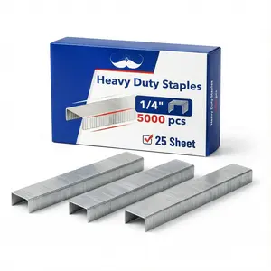 - Heavy Duty Staples Office , 5000 count Staples for Stapler, 25 Sheet Staple, 1/4 inch Length (23/6), Office Staple, 100/Strip, Galvanized Rust-Resistant for School, , Documents
