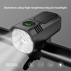 Aluminum alloy charging bicycle light, outdoor night riding, high lumen long endurance, two-color light road bike, mountain bike headlight