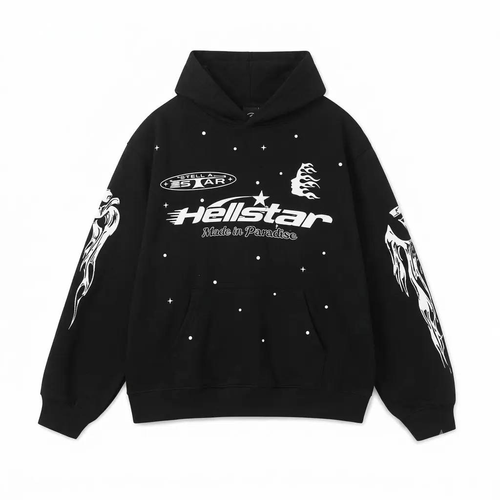 Limited 2026 Unisex Black Hellstar Graphic Hoodie, Streetwear Hoodie For Men And Women, Trendy Casual Sweatshirt, Urban Fashion Gift, Black Streetwear Clothin