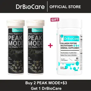 DrBioCare PEAK MODE: Core Male Vitality Supplement | 7-in-1 Blend with Tongkat Ali, Shilajit & Ashwagandha for Daily Energy & Stamina