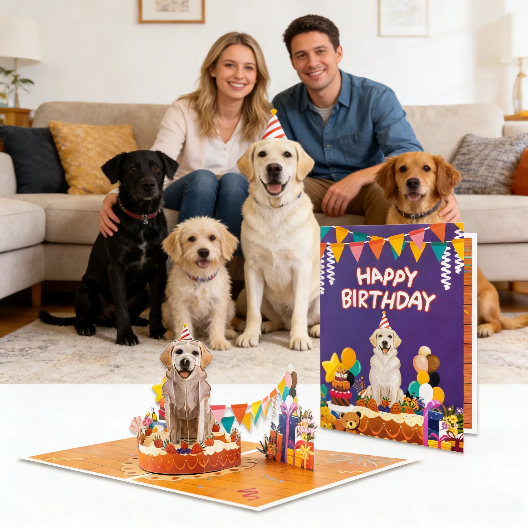 3D Funny Handmade Pop-Up Greeting Card with Elegant Envelope - Foldable Design, Ideal for Adults, Perfect for Birthday & Special Occasion Gifting (Festive Party Supply), Fun Party Cards, Blank Envelope, Cute