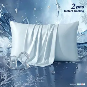 2 Pack Cooling Pillowcases, Silky Soft Cool Touch Covers for Hot Sleepers, Breathable & Kind to Hair & Skin, Stay Cool All Night Long