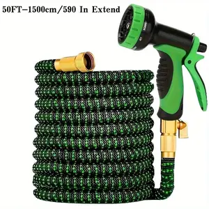 Expandable Garden Hose Set 100 Feet, 10 Function Sprayers, Upgraded Flexible Water Pipe, Leak-Proof Accessories, Ideal for Watering and Car Washing