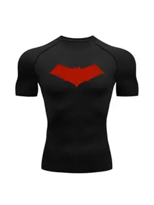 Summer Casual Run Compression T-Shirt Men Tops Bat Print Quick-Dry Fitness Gym Sportswear MMA Rashguard Jersey Workout Tee Male