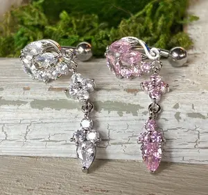 1pc Reverse Cluster Multi Gem Belly Ring Navel Piercing Pierced Naval Jewelry