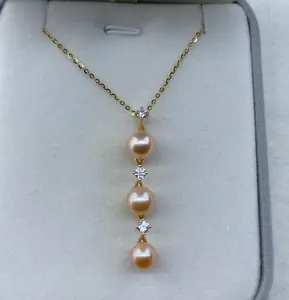 【PN29】Luxurious Series, S925 Three Gorgeous Pearls Freshwater Pearl Necklace – For a Sophisticated Look