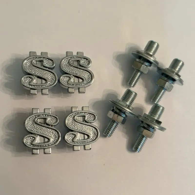 Dollar Sign Front and Rear License Plate Screws Set