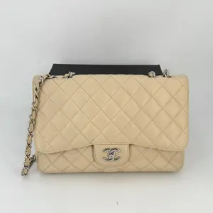 Pre-owned CHANEL caviar Shoulder Bags Jumbo Beige Flap Bag