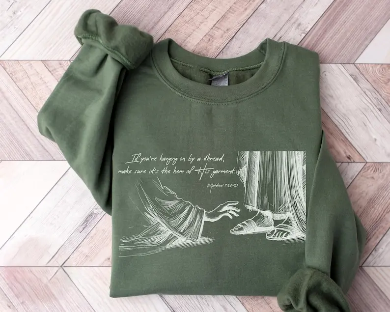 Hem of His Garment Christian Sweatshirt, Bible Verse Hoodie, Nativity Scene Sweater, Religious Sweatshirt, Faith Shirt, Women Gifts