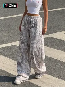 Women's Stylish Comfortable High Waist Branch Pattern Print Loose Fit Casual Sweatpants, All Season Fashion Pants for Everyday Wear, Casual Streetwear Pants