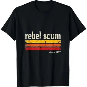 Classic Retro Streetwear Casual TShirt Celebrating Rebel Scum Since 1977