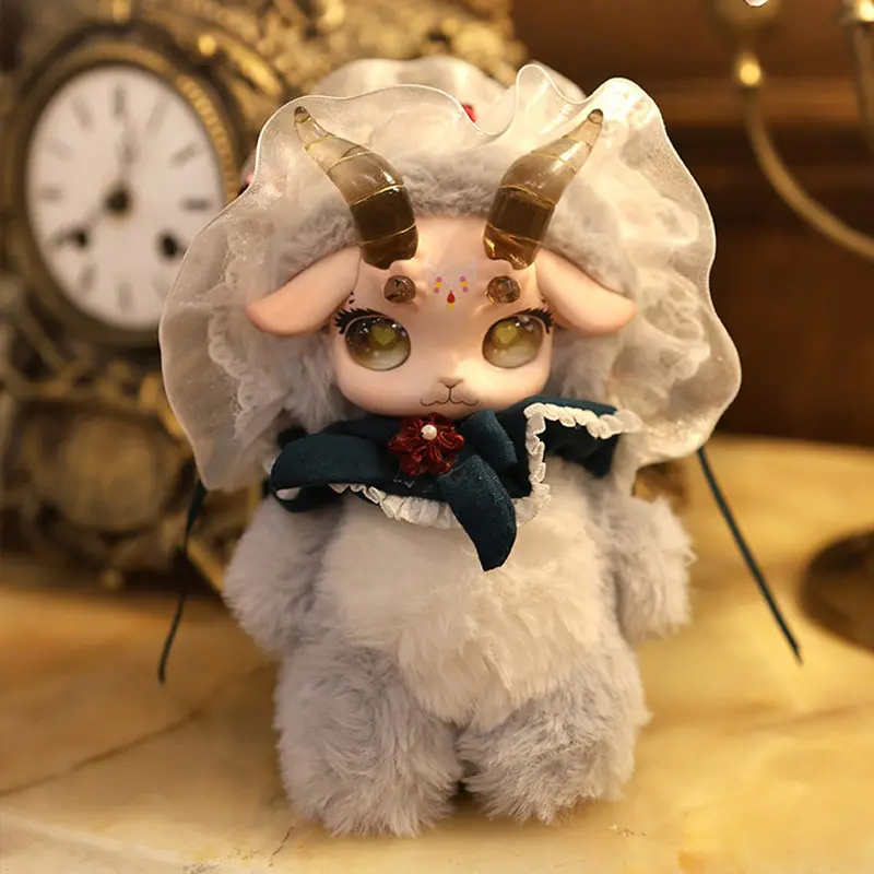FECOCO Victoria Wool Series Plush Figurine - ABS & Polyester Fiber Collectible Blind Pack (6 Boxes, 1/6 Odds to Chase, 17cm), Festive Decor Ornament, Non-Choking Hazard Gift for Collectors, 1/72 Rare Chance