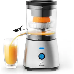 Stainless Steel 1-Touch Type Electric Citrus Juicer, Hands-Free Juice Squeezer for Oranges, Lemons, Limes, One-Touch Type